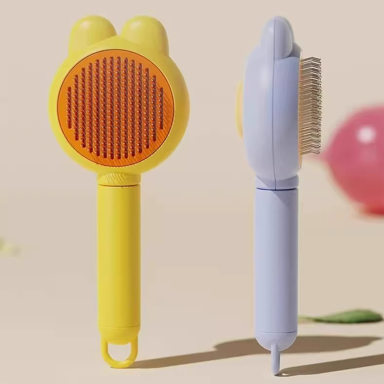 Pet Deshedding Brush for Dogs & Cats – Auto Clean Grooming Tool, Professional Hair Remover Comb