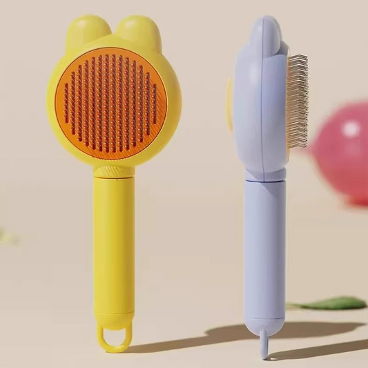 Pet Deshedding Brush for Dogs & Cats – Auto Clean Grooming Tool, Professional Hair Remover Comb