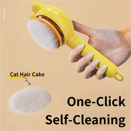 Pet Deshedding Brush for Dogs & Cats – Auto Clean Grooming Tool, Professional Hair Remover Comb