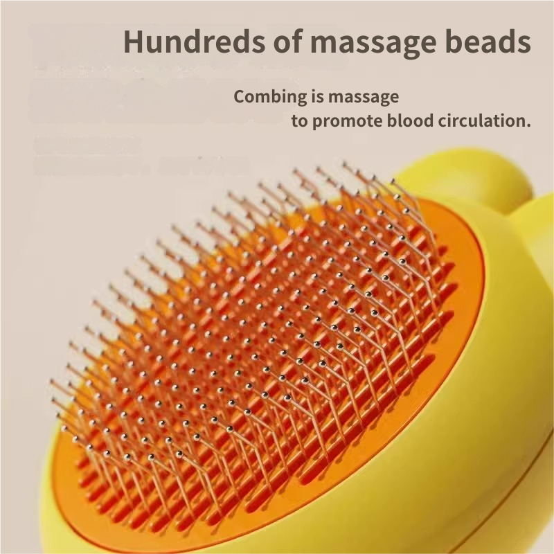 Pet Deshedding Brush for Dogs & Cats – Auto Clean Grooming Tool, Professional Hair Remover Comb